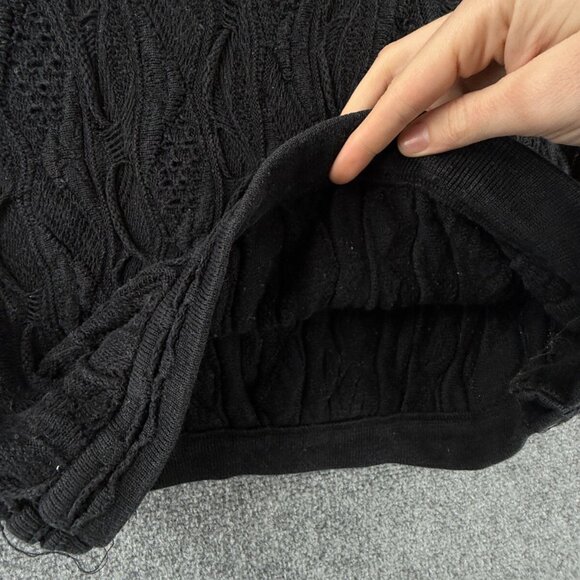 COOGI Australia Black 3D Textured Knit Sweater Pullover Cotton Small Ladies - Picture 11 of 16